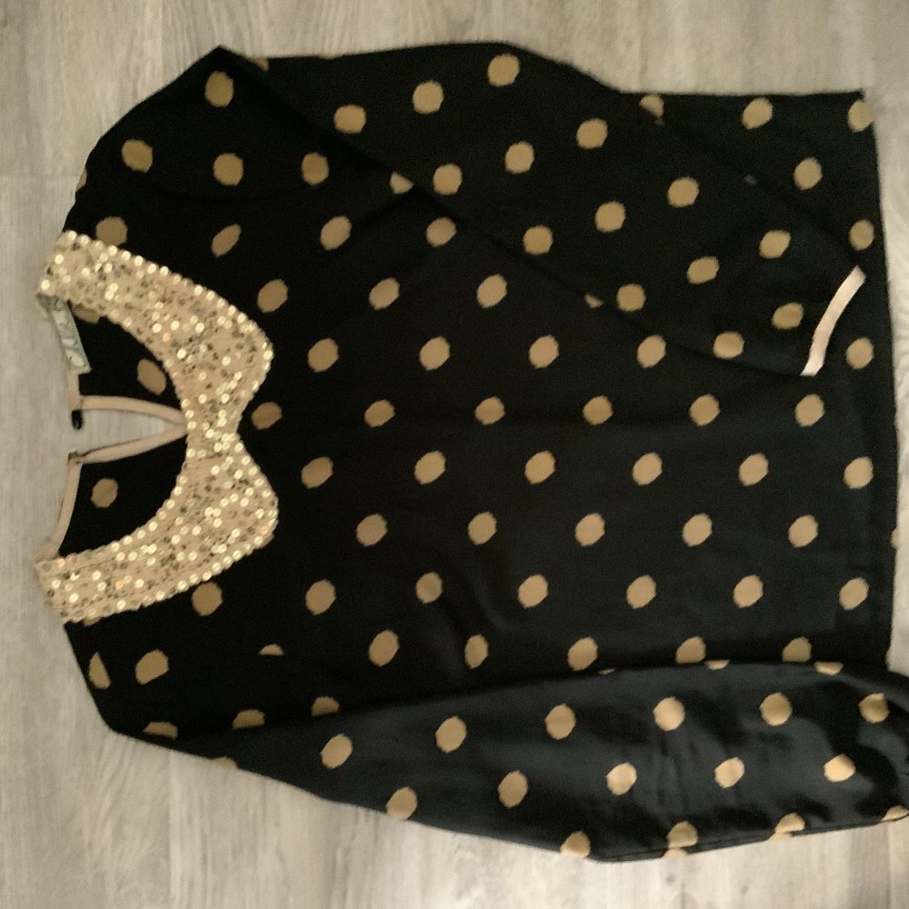 Chloe women blouse Sz XS long sleeve black